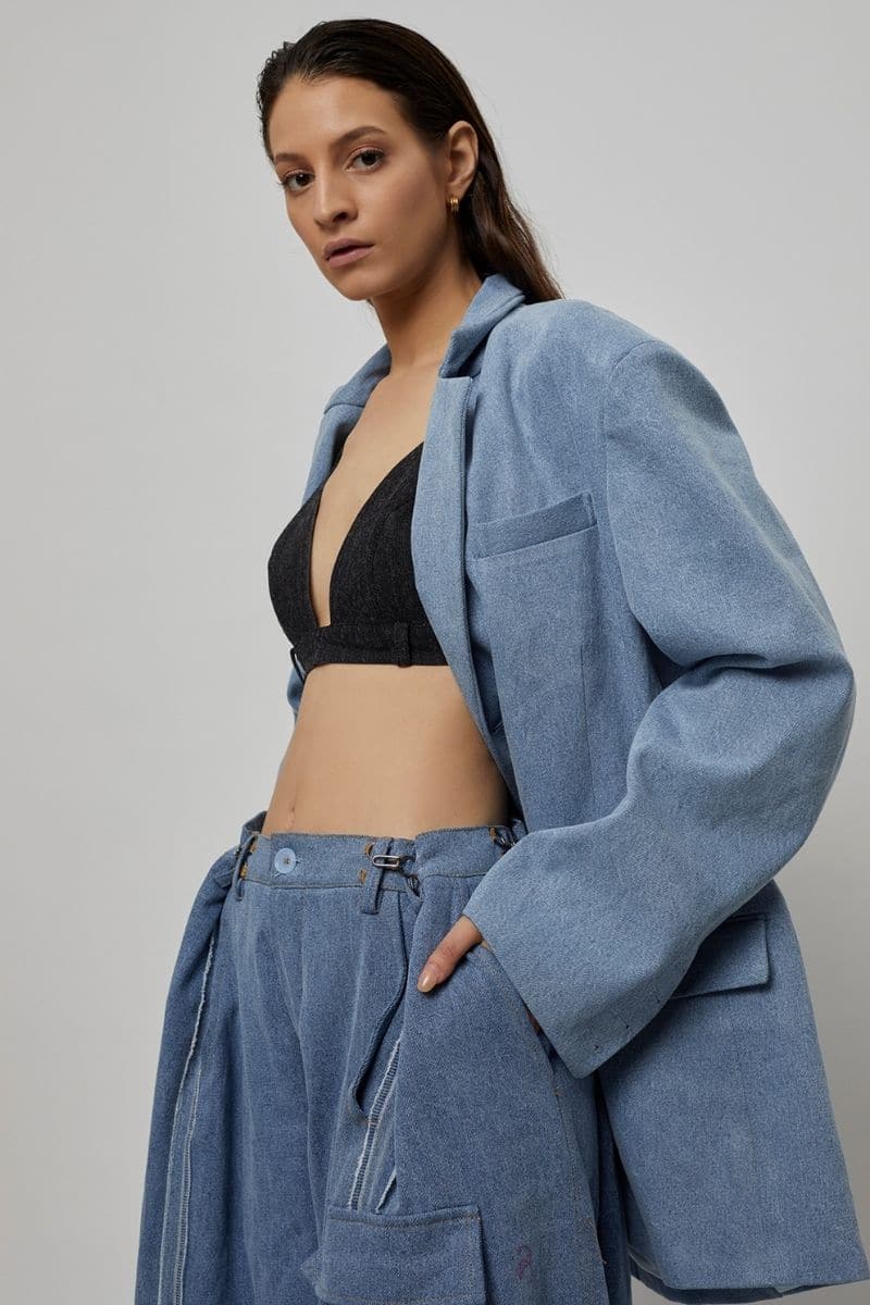 LOLA OVERSIZED DENIM BLAZER AND PANTS SET