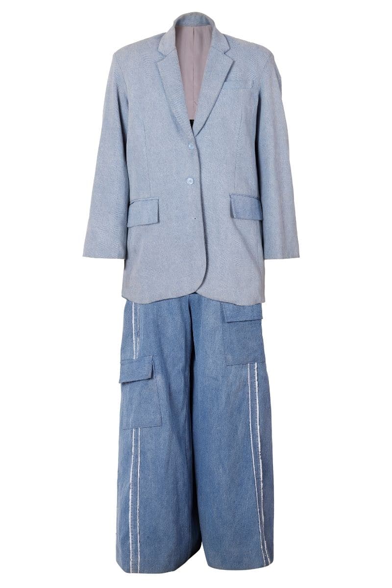 LOLA OVERSIZED DENIM BLAZER AND PANTS SET