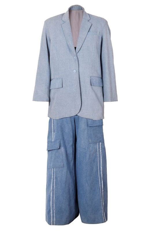 LOLA OVERSIZED DENIM BLAZER AND PANTS SET