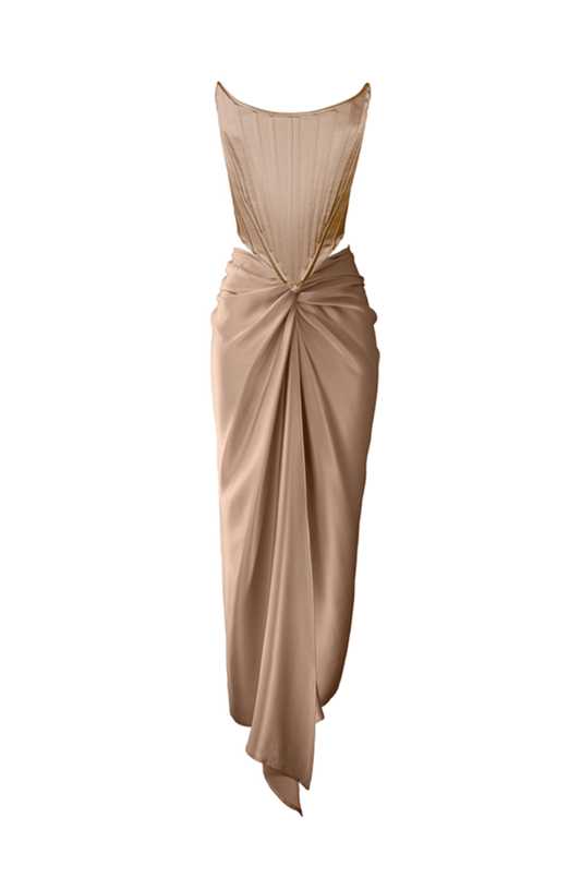 CHAMPAGNE TWO-PIECE TWIST SET