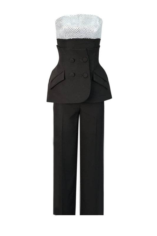 CRYSTAL EMBELLISHED THREE-PIECE ENSEMBLE
