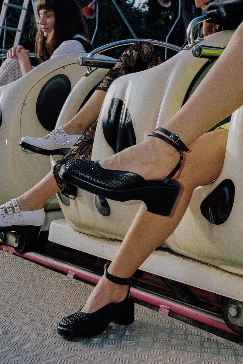 BLACK SLINGBACK WITH GEMS