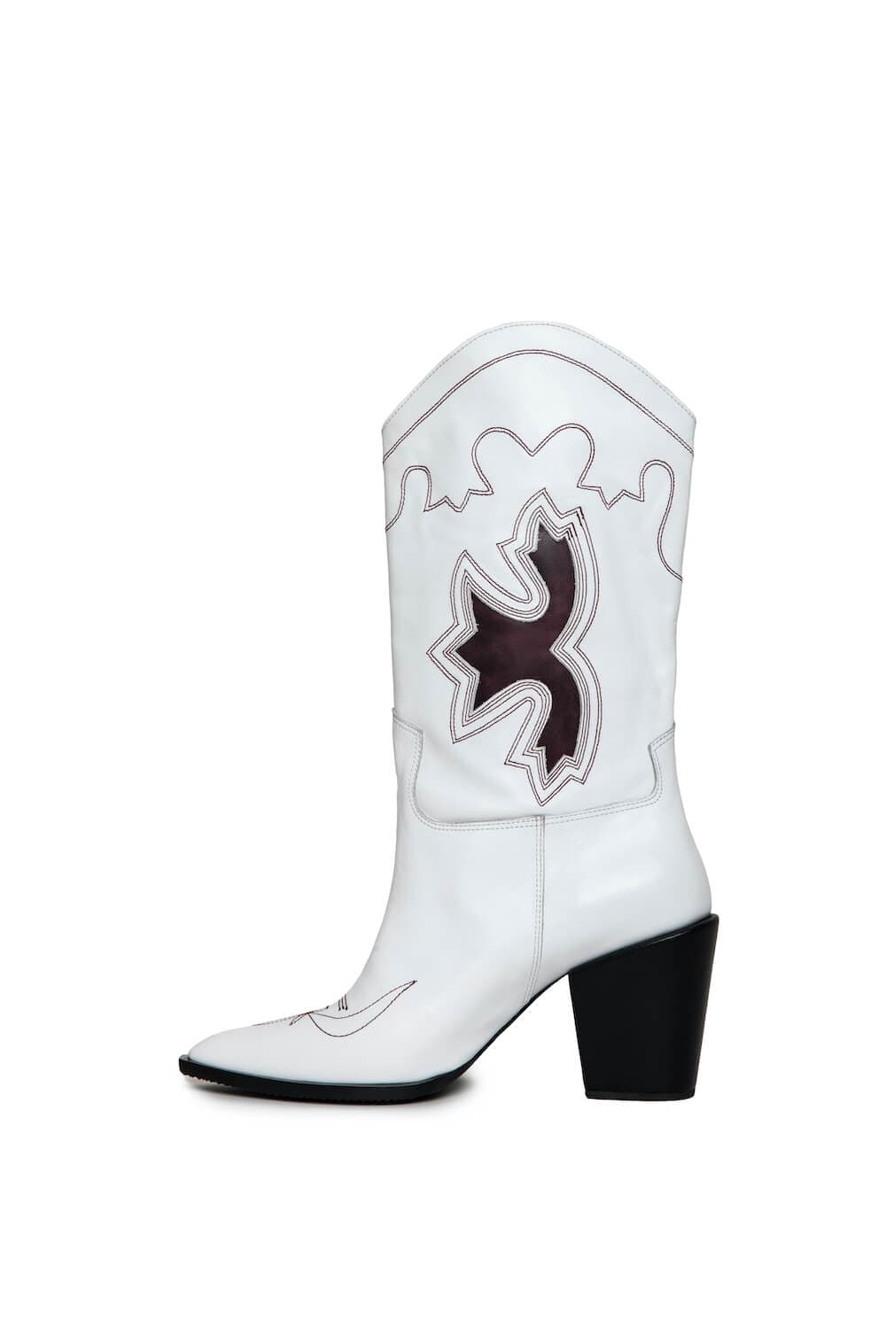 CULT MIA X GVASALIA EMBROIDERED LEATHER BOOTS