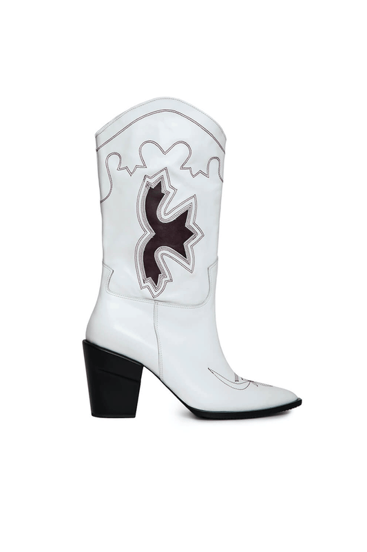 CULT MIA X GVASALIA EMBROIDERED LEATHER BOOTS