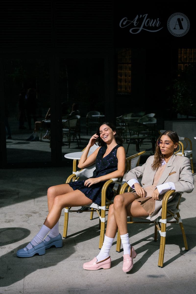 MARY JANE BLUE LEATHER PLATFORM SHOES