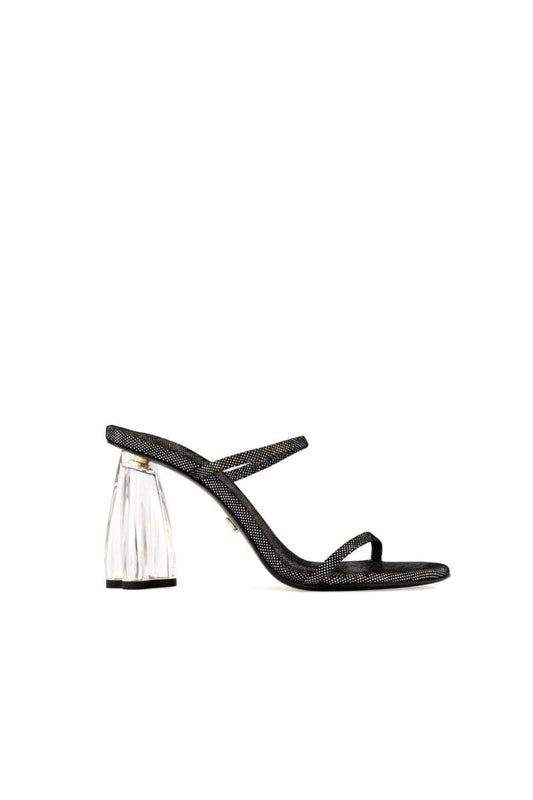 FIORELLINI BLACK DISCO GLASS MULES