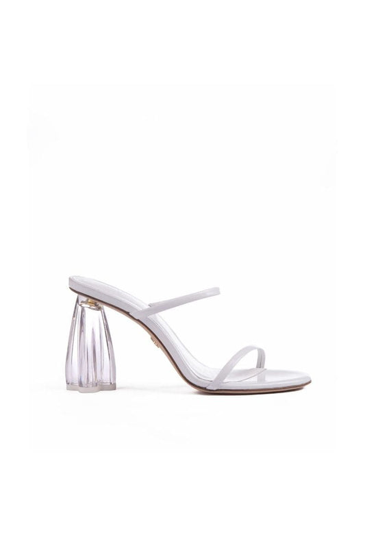 FIORELLINI GLASS WHITE PATENT BLOCK HEELS
