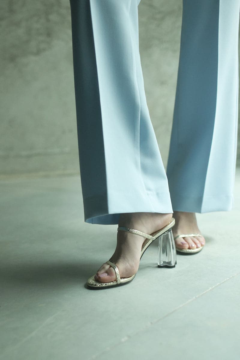 FIORELLINI GOLD GLASS MULES