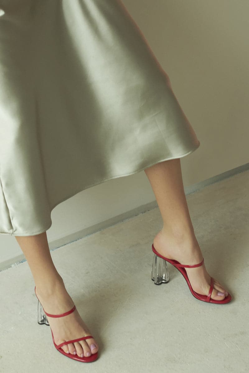 FIORELLINI RED GLASS MULES