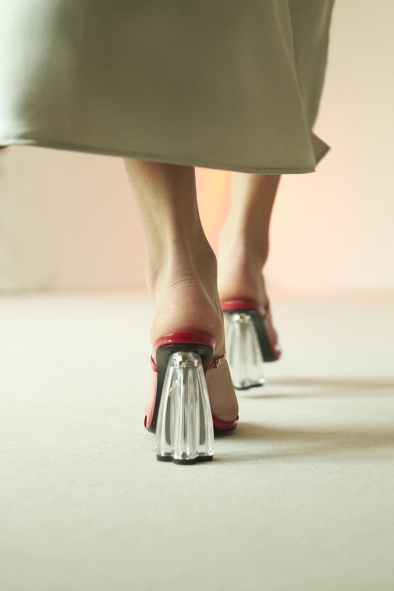 FIORELLINI RED GLASS MULES