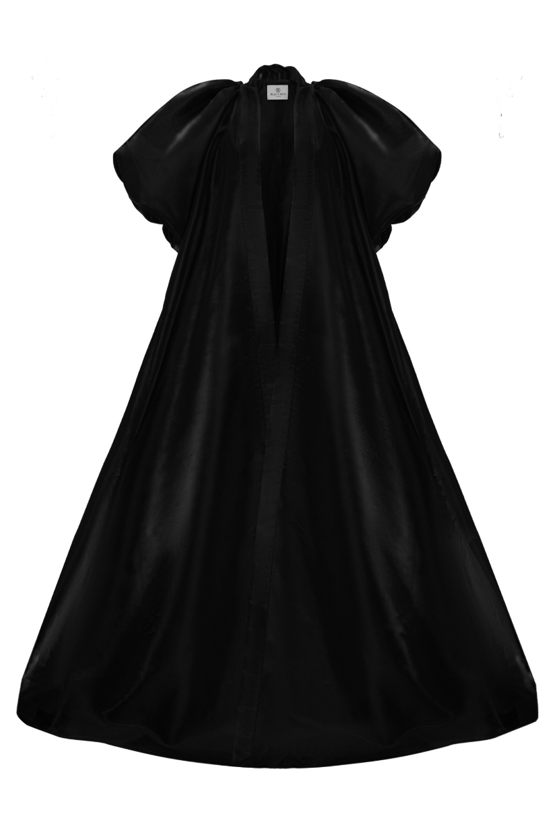 SPARKLE BANDEAU MINI DRESS WITH BLACK CAPE