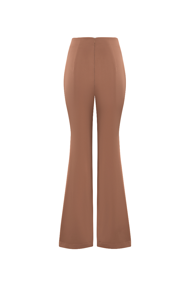 CORAL ORANGE SILKY TOP AND PANTS SET