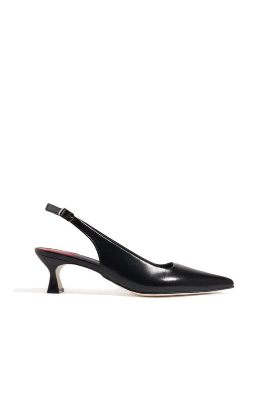 BLACK ROSE SLINGBACK HEELS