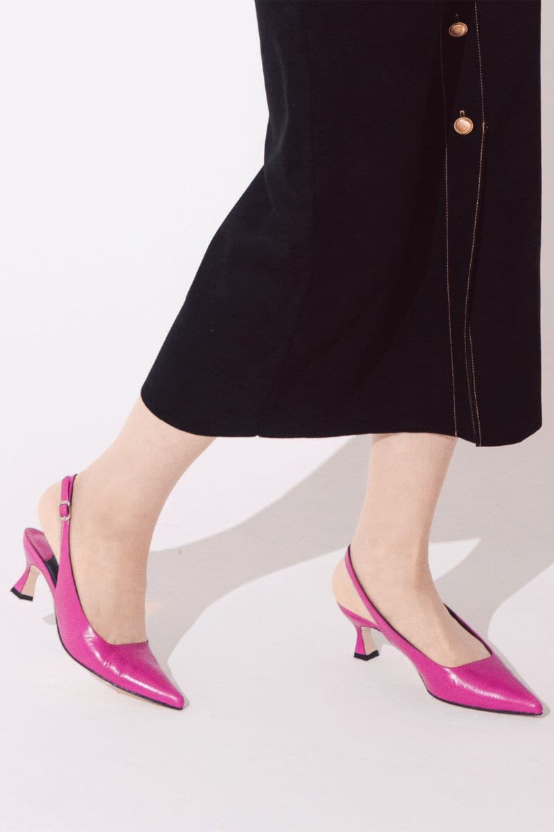 PINK ROSE SLINGBACK HEELS
