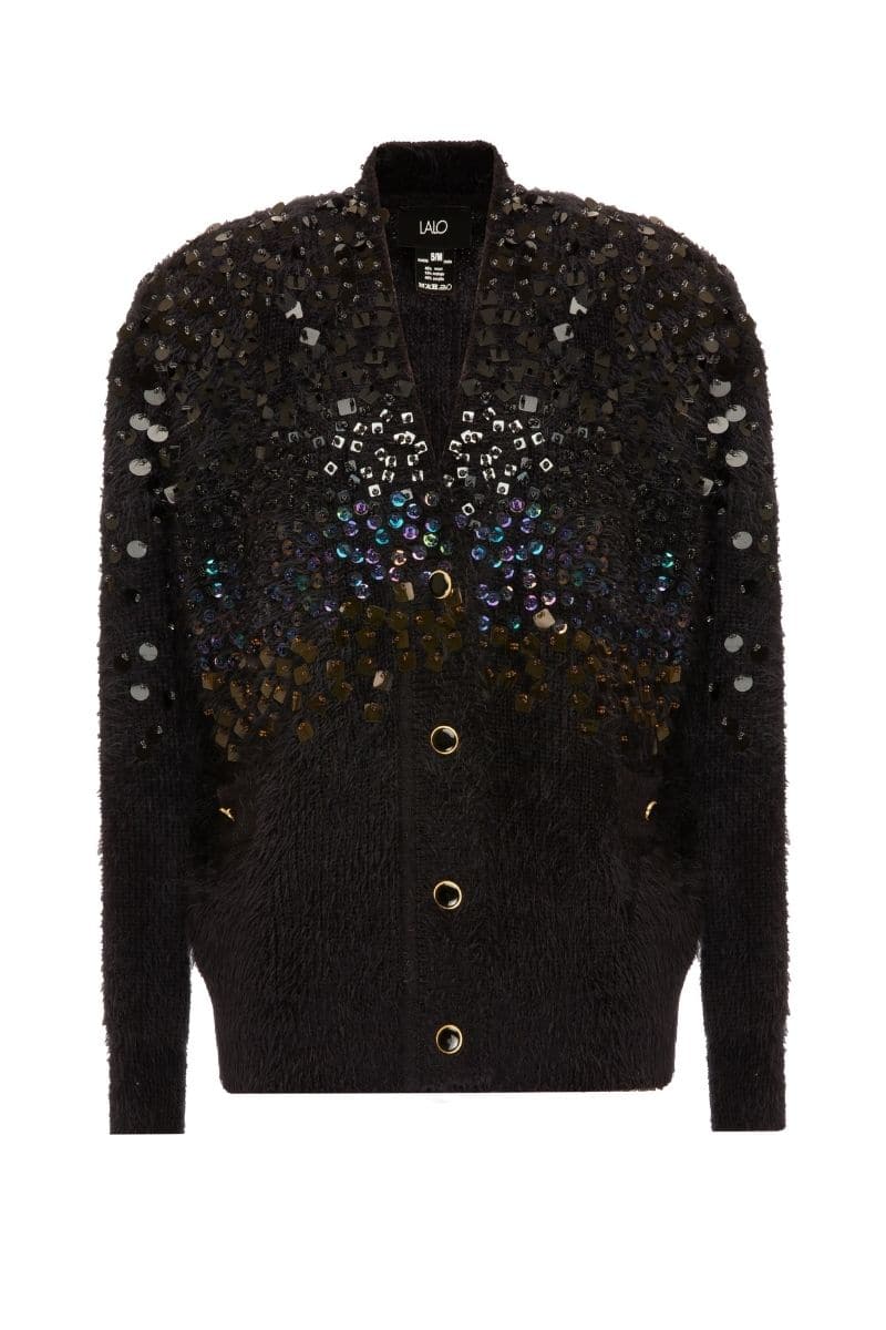 KNITTED BLACK SEQUIN SET