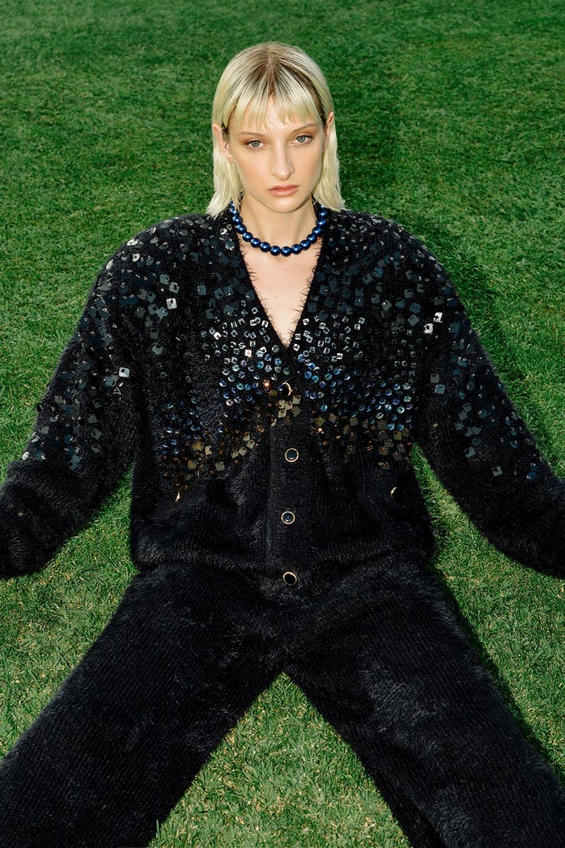 KNITTED BLACK SEQUIN SET