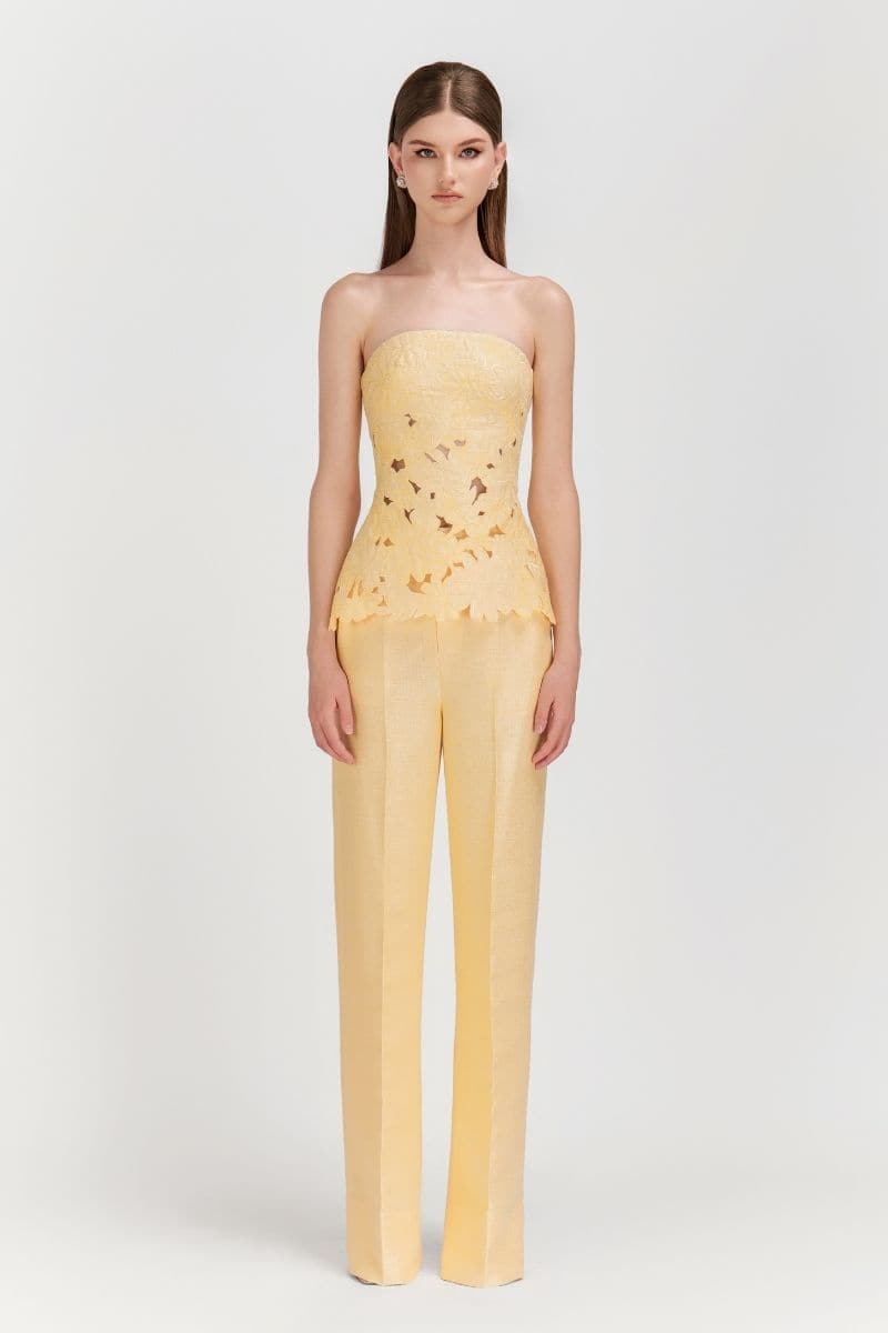 BRIDGET PUFFY STRAPLESS TOP AND PANTS SET
