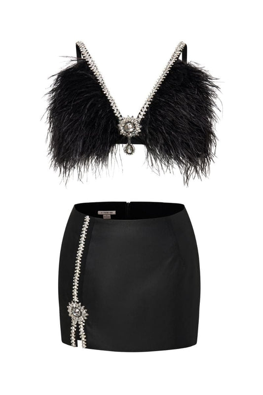 EVA CROP TOP AND MINI SKIRT SET