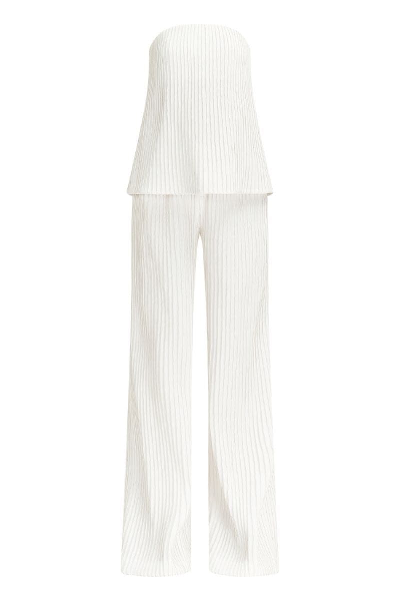 WHITE LAYLA STRAPLESS TOP AND PANTS SET