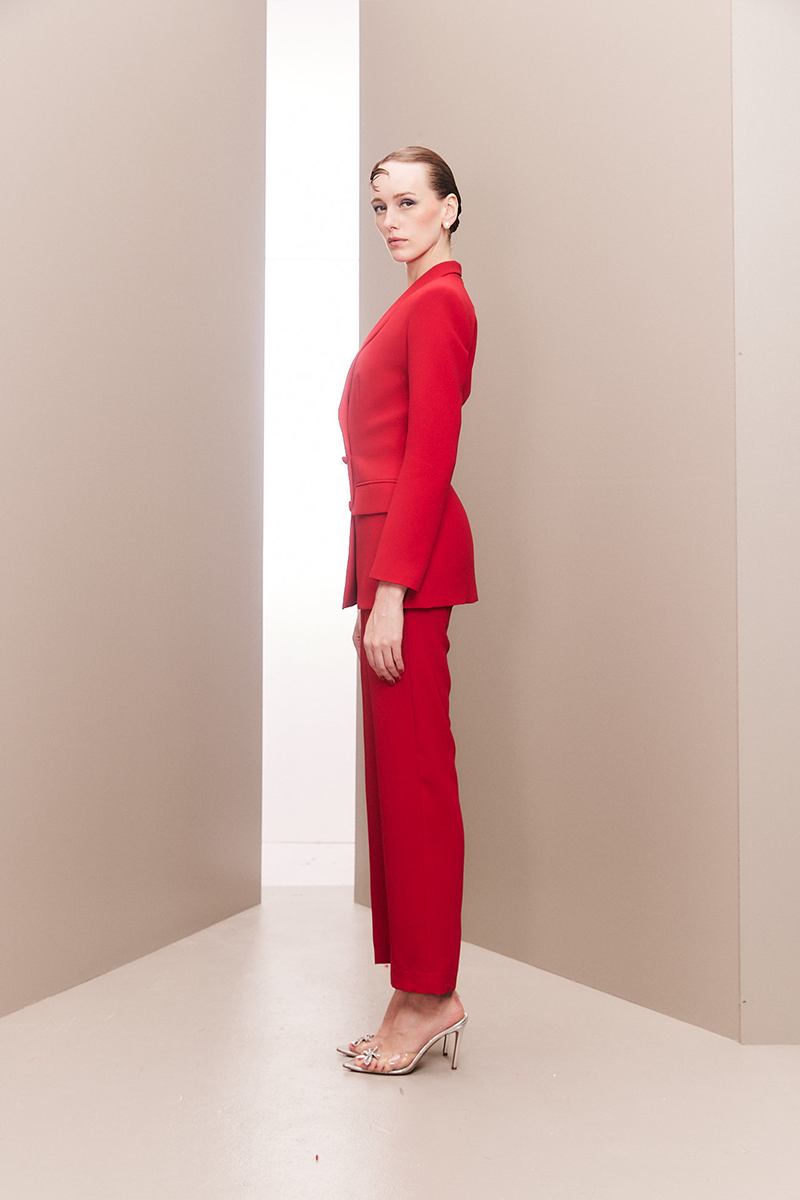 RED HOURGLASS SUIT SET