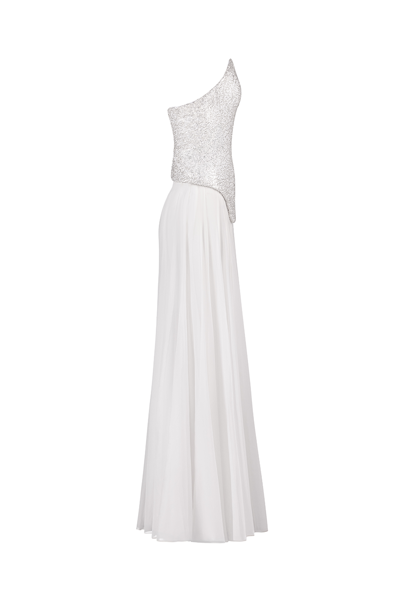 CORSET TOP WITH PALAZZO TROUSER SET IN WHITE